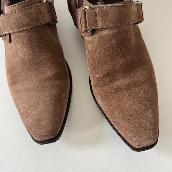 Prada Suede Harness Ankle Boots - Picture 2 of 9